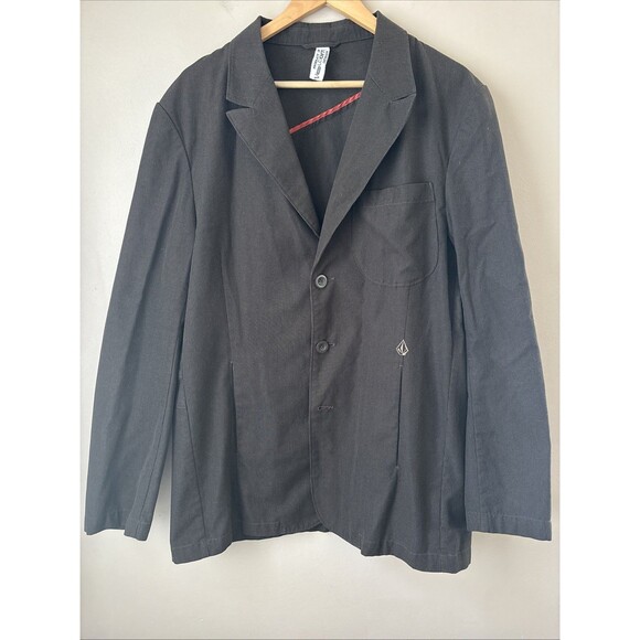 Volcom Design Men's Brown Pinstripe Blazer, Limited Edition, Slim Fit, Jacket XL - Picture 1 of 8